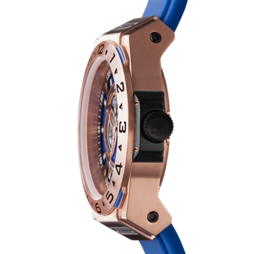 Vento herreur i rosaguld med blå urskive